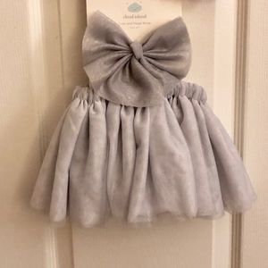 CLOUD ISLAND silver tutu & bow combo. Never worn!
